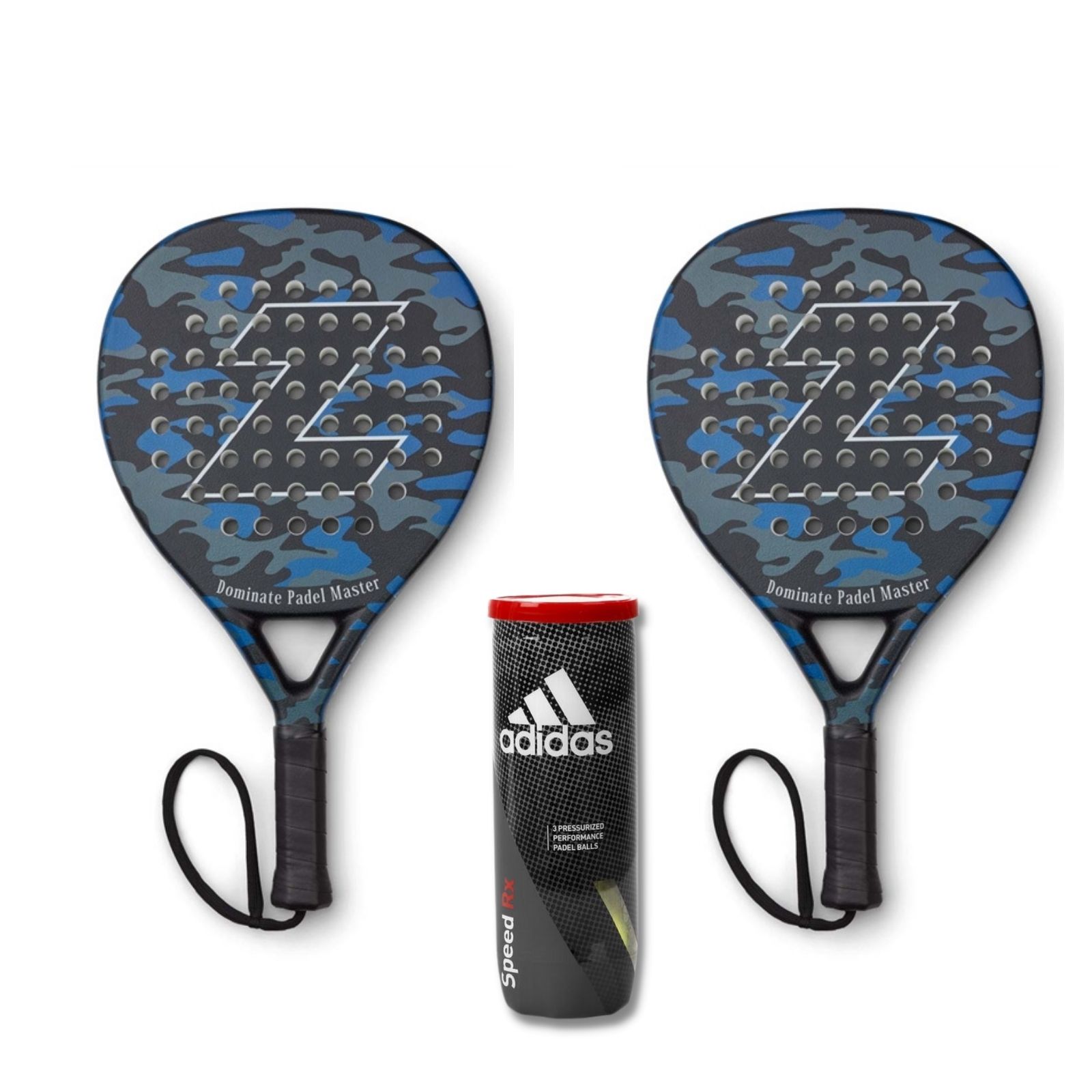 ZERV-Padel-Pakketilbud-ZERV-Dominate-Padel-Master-Blue-Camo-LTD-Adidas-Speed-RX
