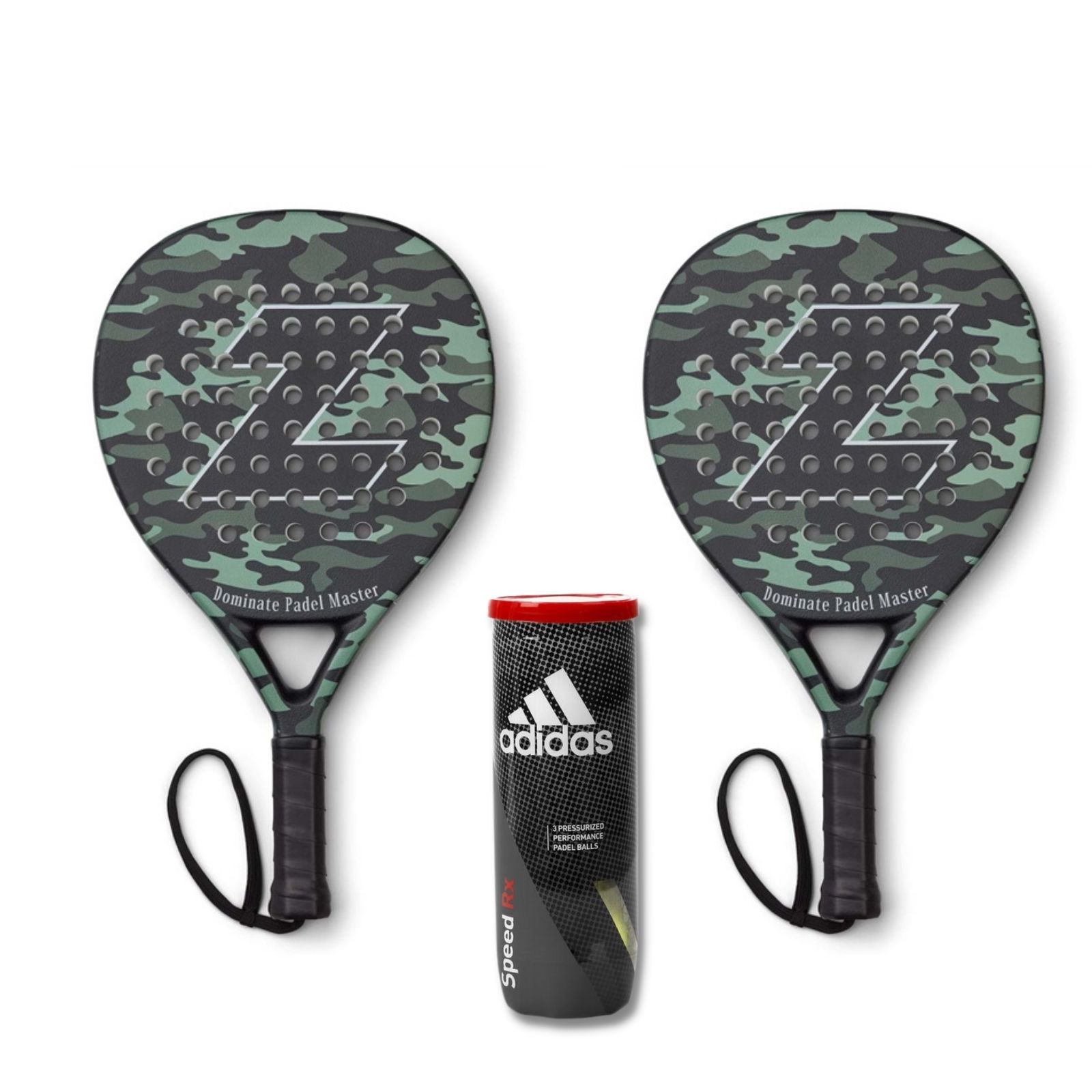 ZERV-Padel-Pakketilbud-ZERV-Dominate-Padel-Master-Green-Camo-LTD-Adidas-Speed-RX