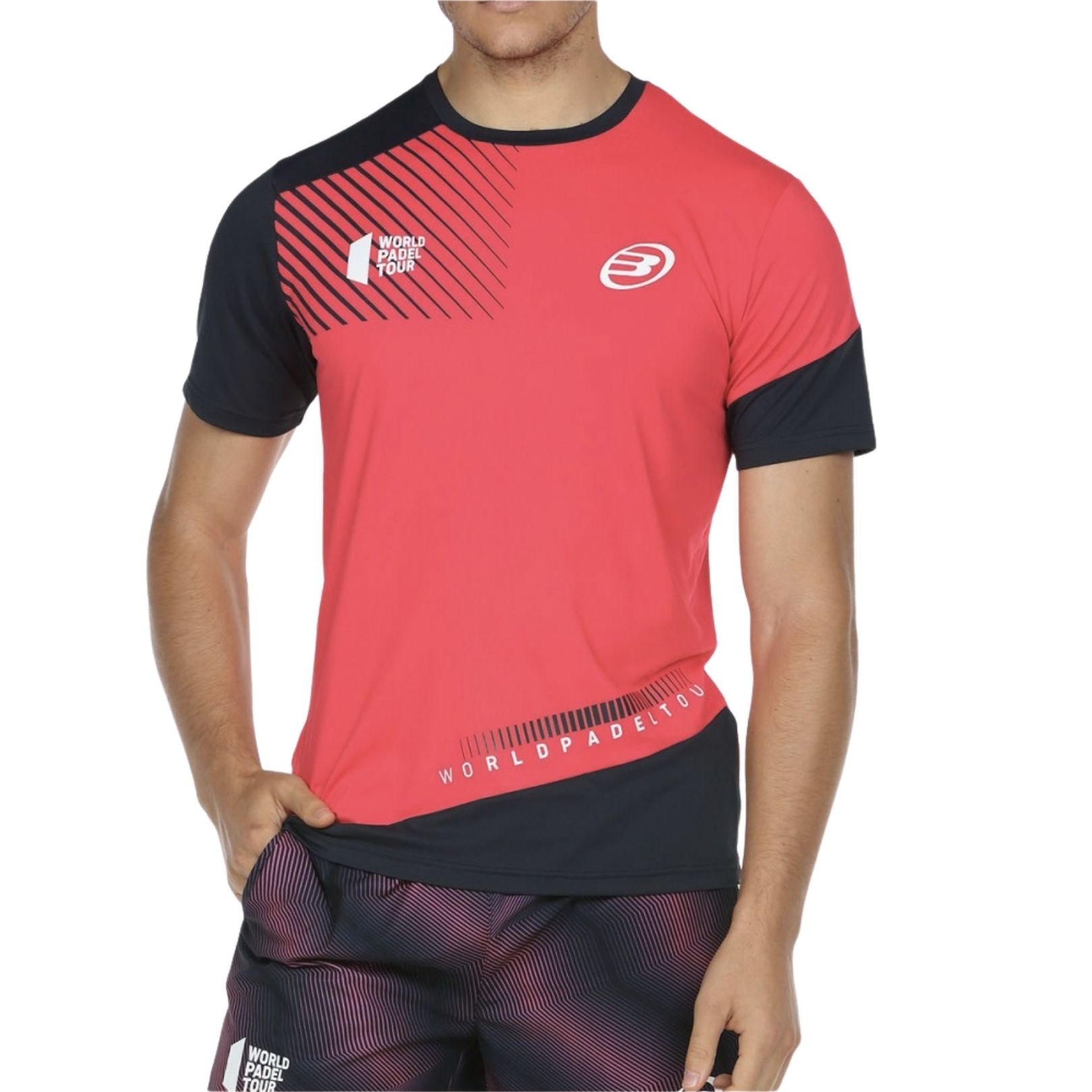 Bullpadel-Ricione-T-Shirt-Neon-Crimson-Padel-t-shirt-maend