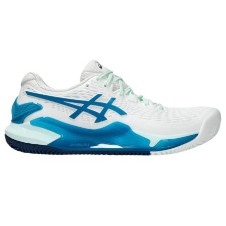 Asics Gel-Resolution 9 Clay Women White/Teal Blue