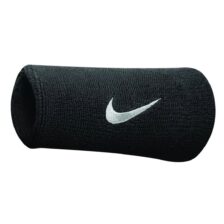 Nike Swoosh Doublewide Wristbands 2-Pack Black/White
