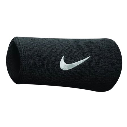 Nike Swoosh Doublewide Wristbands 2-Pack Black/White