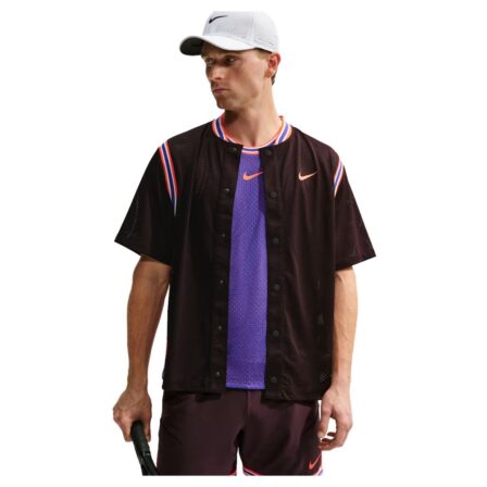 Nike Court Slam Dri-FIT Button-Up Top Burgundy Ash