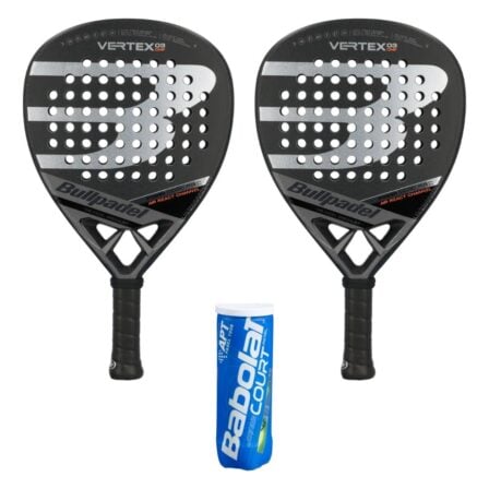 Bullpadel Padel Setti (2 x Bullpadel Vertex 03 CMF X + Babolat Court Padel X3 3 kpl)