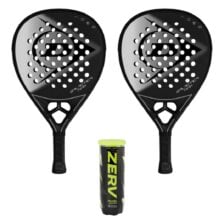 Dunlop Padel Setti (2 x Dunlop Galactica Team + ZERV Padel Master+ 3 kpl)
