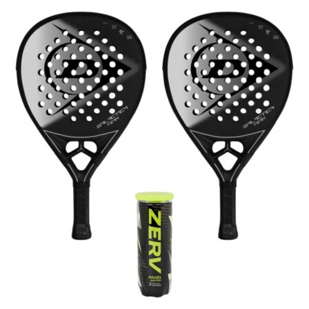 Dunlop Padel Setti (2 x Dunlop Galactica Team + ZERV Padel Master+ 3 kpl)